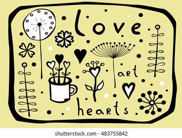 floral decorative graphic elements - vector pattern