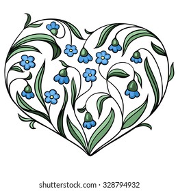 Floral decorative heart