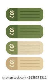 Floral Decorative Labels in Earth Tones