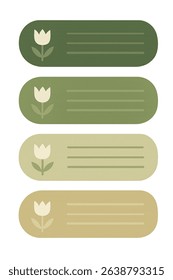 Floral Decorative Labels in Earth Tones