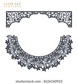 Floral decorative lace pattern and corner curve