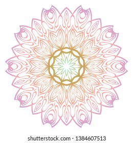 Floral decorative mandala. Spring style. Vector illustration