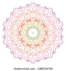 Floral decorative mandala. Spring style. Vector illustration