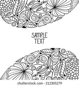 Floral decorative natural pattern background with place for text. Can be used for banner, card, poster, label, page decoration or web design