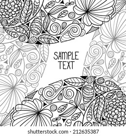 Floral decorative natural pattern background with place for text. Can be used for banner, card, poster, label, page decoration or web design