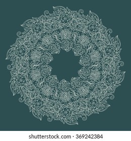 floral decorative object dark green