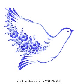 floral decorative ornament dove peace