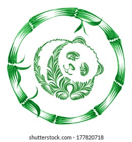 floral decorative ornament panda