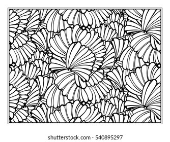 Floral decorative ornamental coloring page for art therapy