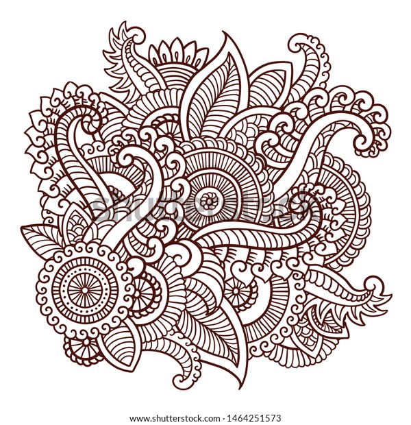 Floral Decorative Pattern Doodle Vector Background Stock Vector ...