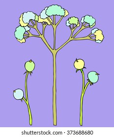 Floral decorative pattern .Hand drawn vector illustration.