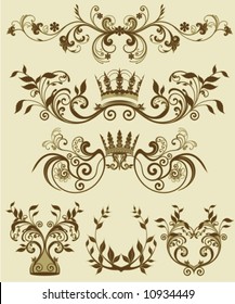 floral decorative patterns in stiletto baroque and rococo