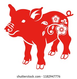 Floral Decorative Pig