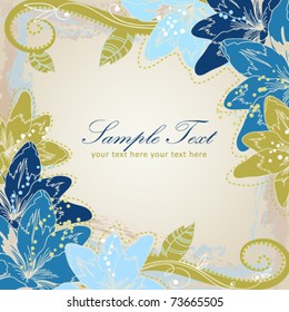 Floral decorative postcard