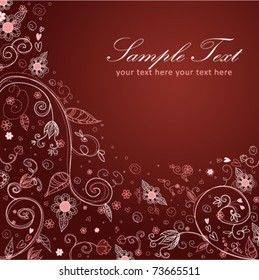 Floral decorative postcard
