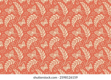 Floral Decorative Seamless Pattern Vector Illustration Background