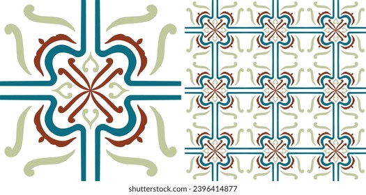 Floral decorative seamless tile pattern design