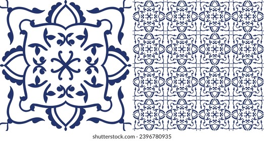 Floral decorative seamless tile pattern design