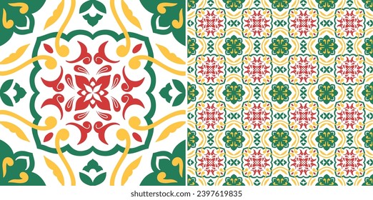 Floral decorative seamless tile pattern vector design