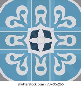 Floral decorative symbol blue