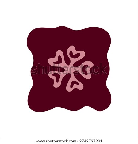 Floral Decorative Symbol Vector, Hand Drawn Flower Doodle Icon, Minimal Botanical Illustration