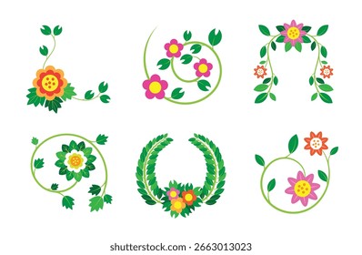 Floral Decorative Vines and Wreath Elements