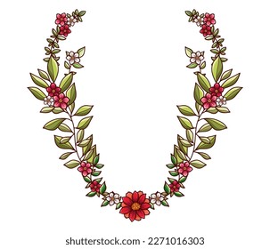 Floral decorative wreath, elegant ornament for logo, diploma, anniversary and wedding invitation and many more