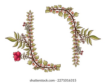 Floral decorative wreath, elegant ornament for logo, diploma, anniversary and wedding invitation and many more