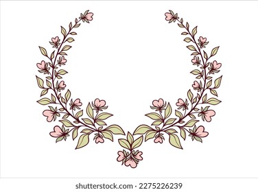 Floral decorative wreath, elegant ornament for logo, diploma, anniversary and wedding invitation and many more