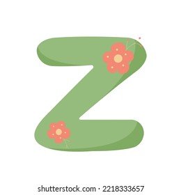 Floral decorative Z letter for name design print.