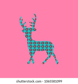 floral deer vector illustration