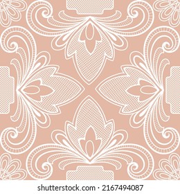 Floral delicate pattern in vintage style on a beige background.