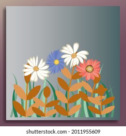 Floral design with abstract paint background