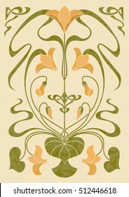 Floral design in Art Nouveau style