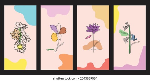 floral design background with soft color for banner, cover, poster, flayer, story social media template.