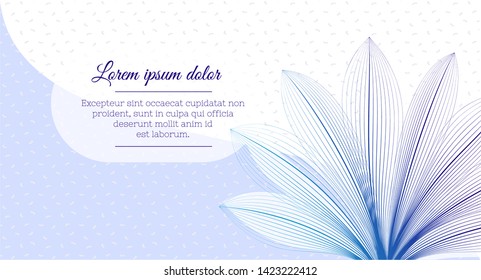 Floral design banner template. Flower x-ray effect. Business card or advertising flyer