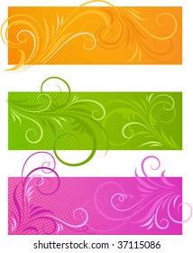 Floral design banners