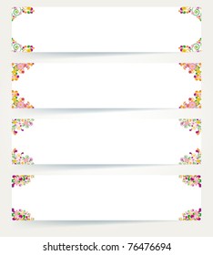 Pancartas de diseño floral.