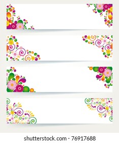 Pancartas de diseño floral.