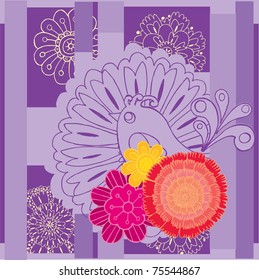 floral design with bird