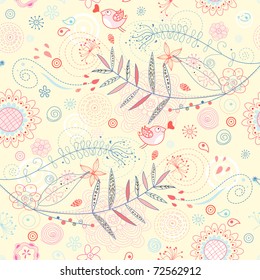 floral design with birds