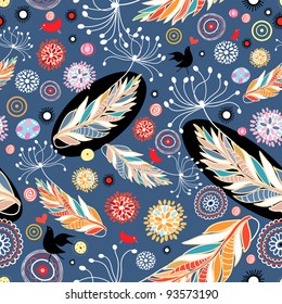floral design with birds