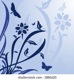 Floral Design in Blue