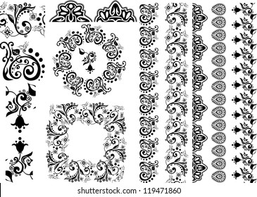 floral design borders, brushes