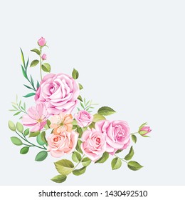 floral design bouquet wedding card template