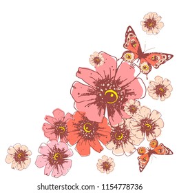 floral design with butterflies