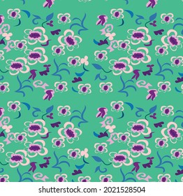 Floral design can be used for all kinds of textile ceramics and wallpaper.
