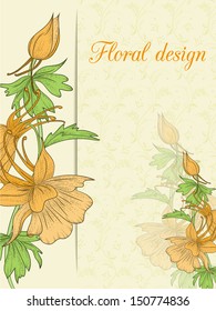 floral design card Vector illustration can be used for website background and greeting cards or cover decoration
