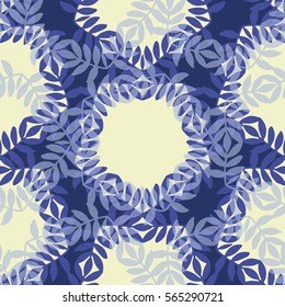 Floral design circular ornament - vector seamless pattern