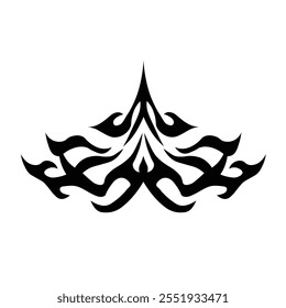 Floral Design A classic black and white floral design element featuring elegant, curved leaves and intricate detailing. Ornamental Perfect for use in decorative borders, logos